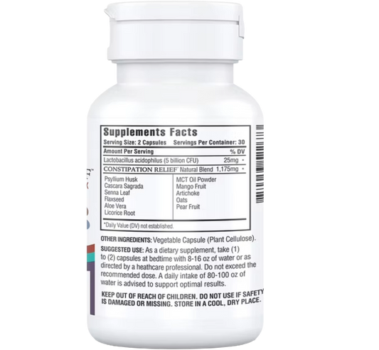 Constipation Relief Complejo Avanzado 12 en 1 (60 Cápsulas)