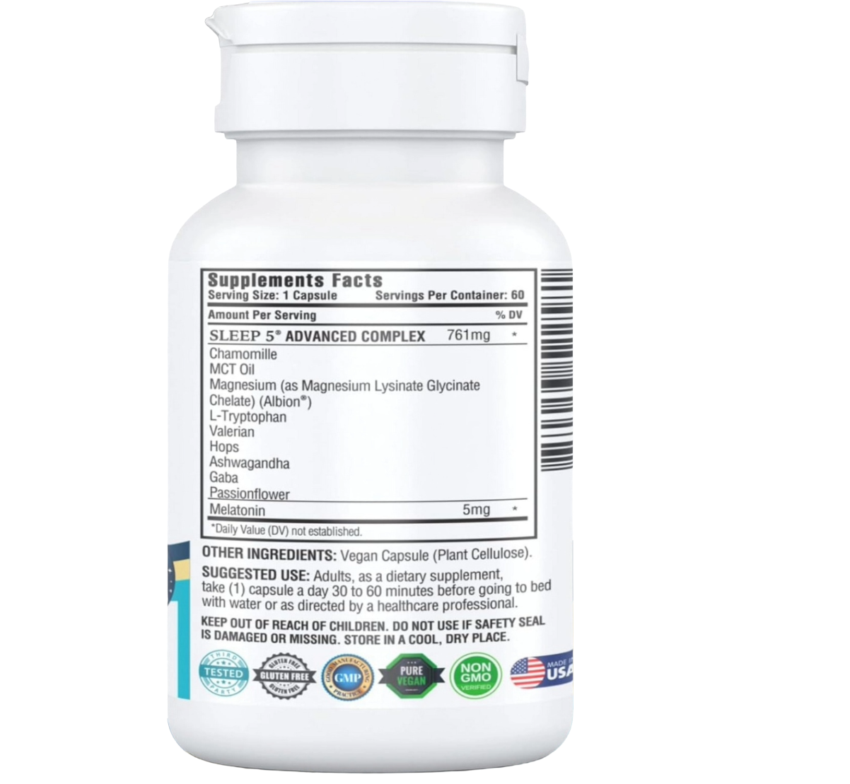 Sleep 5 mg Complejo Avanzado 10 en 1 (60 Cápsulas)