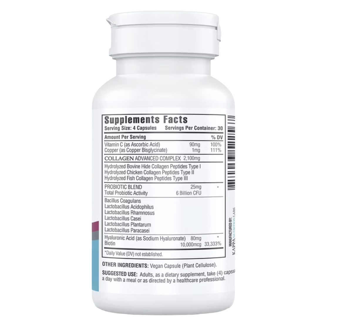 Colágeno Complejo Avanzado 13 en 1 con 6 Billones de Probióticos  (120 Cápsulas)
