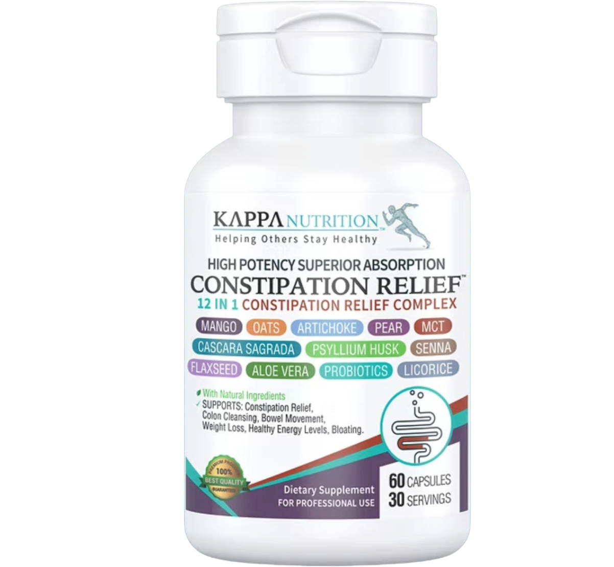 Constipation Relief Complejo Avanzado 12 en 1 (60 Cápsulas)
