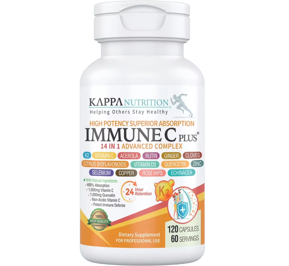 Immune C Plus Complejo Avanzado 14 en 1  (120 Cápsulas)