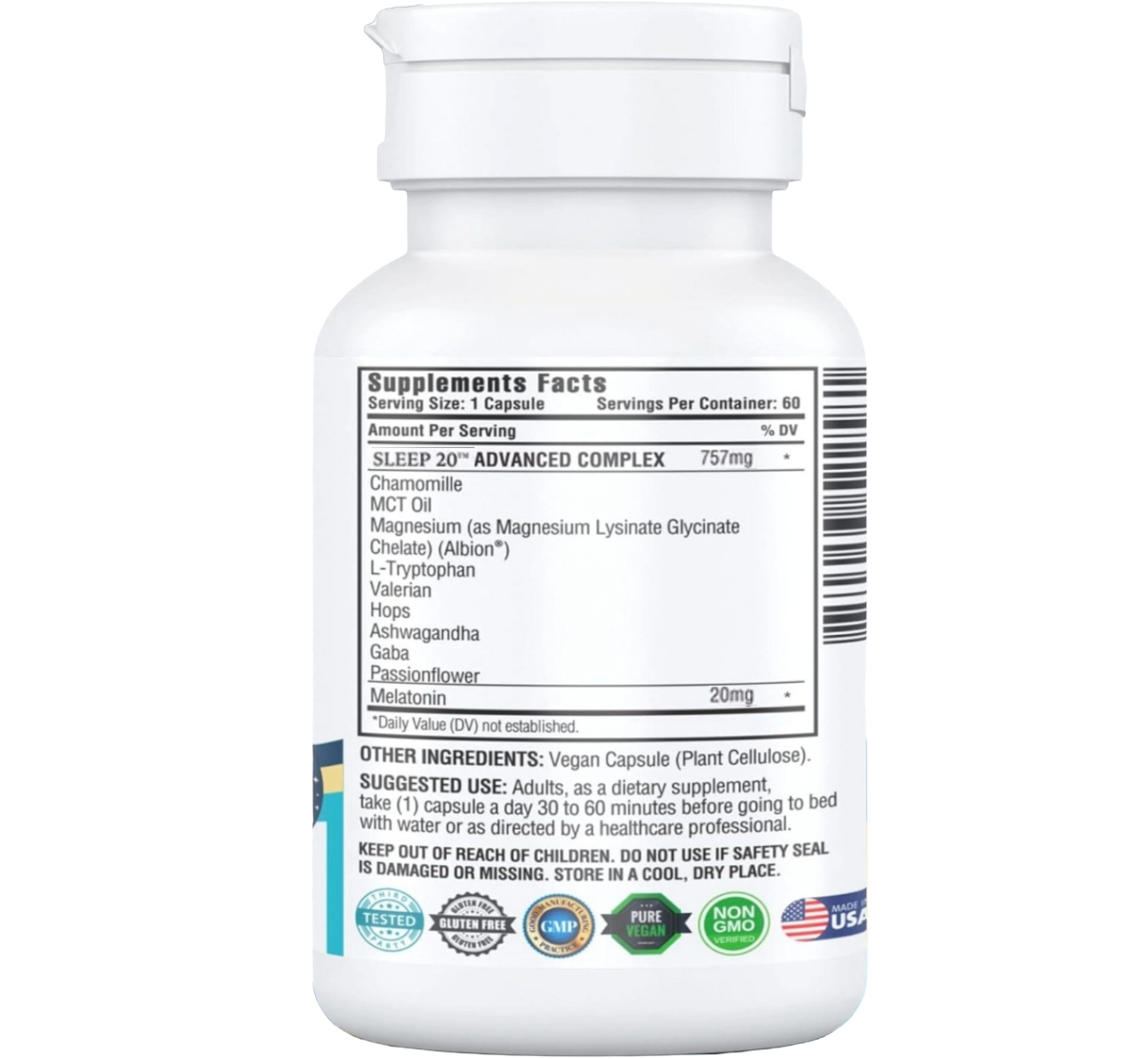 Sleep 20 mg Complejo Avanzado 10 en 1  (60 Cápsulas)