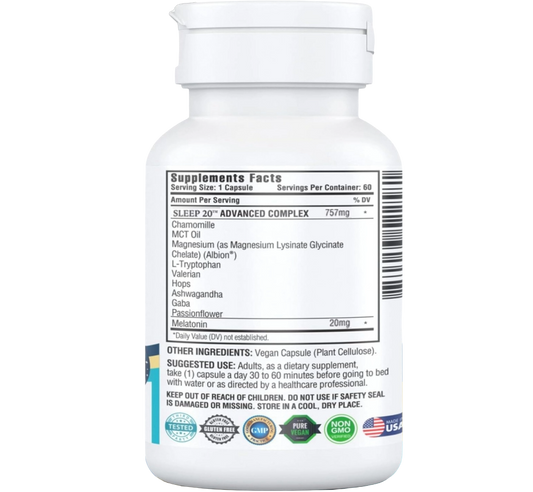 Sleep 20 mg Complejo Avanzado 10 en 1  (60 Cápsulas)
