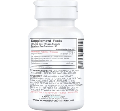 Vagifresh Probióticos (15 billones) + Prebióticos  (30 Cápsulas)