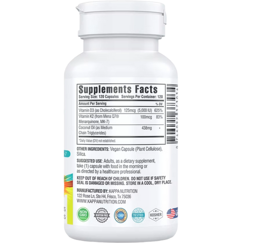 Vitamina D3 & K2 Complejo Avanzado 3 en 1 (120 Cápsulas)